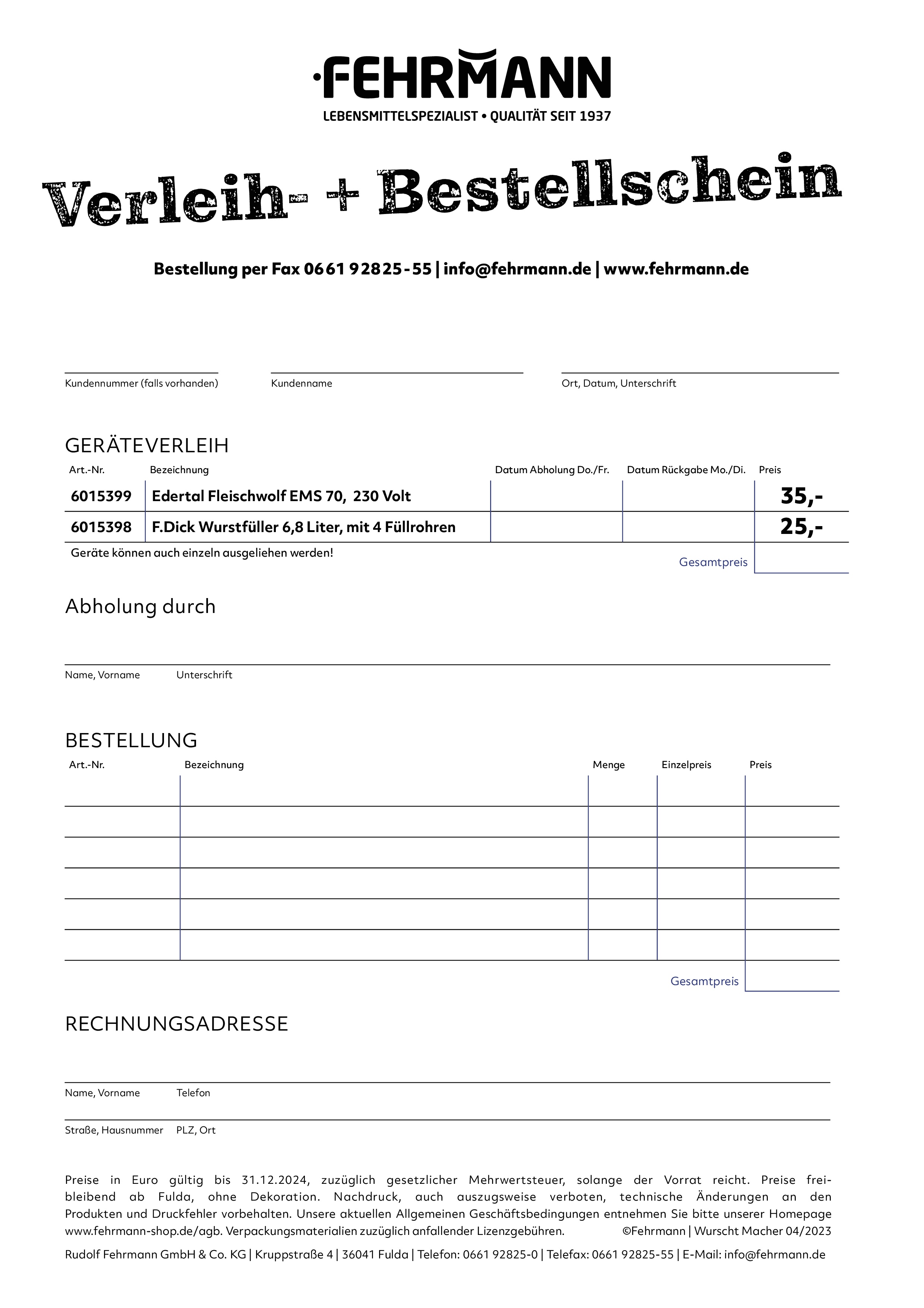 Wurst Macher Angebot